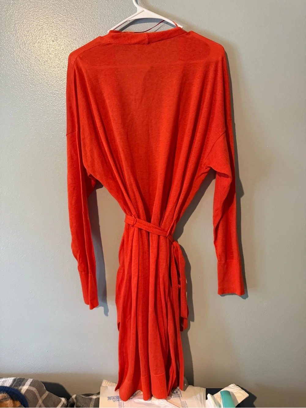 LOFT Orange Open-Front Long Cardigan - Picture 5 of 7